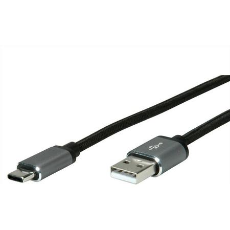 ROLINE 11029029 USB-kabel 3 m USB A USB C Mannelijk Zwart, Zilver