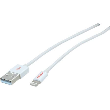 ROLINE USB 0.15 m 0.15m USB A Lightning Wit mobiele telefoonkabel