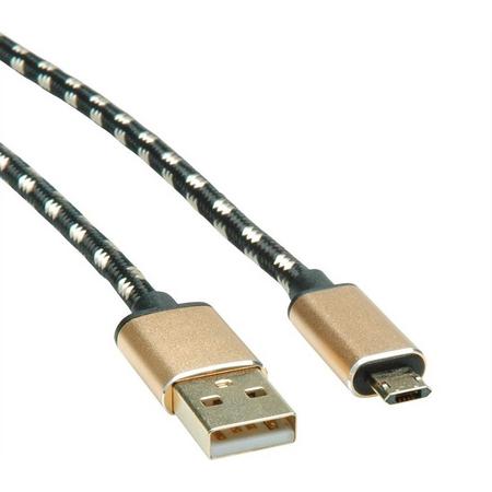Roline USB naar Easy USB Micro B snellaadkabel - USB2.0 - 0,80 meter