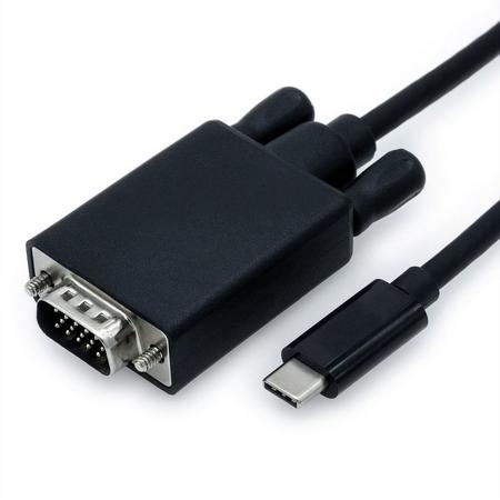 Value 11.99.5822 kabeladapter/verloopstukje USB Type-C VGA D-Sub Zwart