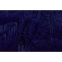 10 meter bont stof - Langharig - Donkerblauw - Pluche stof op rol