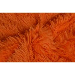 30 meter bont stof - Langharig - Oranje - Pluche stof op rol