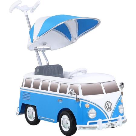 Rollplay Duwauto Met Zonnescherm Volkswagen Bus T2 Blauw/wit