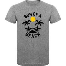 T-Shirt - Casual T-Shirt - Fun T-Shirt - Fun Tekst - Zon  - Zee- Strand  - Sport Grey - Sun Of A Beach - XL