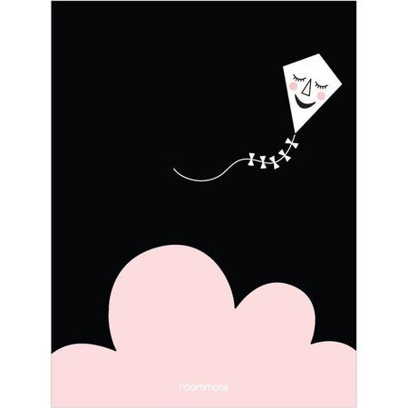 Roommate Poster Kite In The Night 30 X 40 Cm Zwart/roze