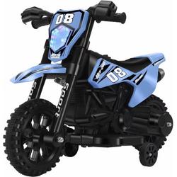 Elektrische kindermotor -Elektrische motor -Kindermotor elektrisch voertuig met 2 afneembare stabilisatoren- voor kinderen 2-5 jaar - 6V 380 Moter -6 V - 4500Mah- 86 x 40 x 56 cm- Blauw