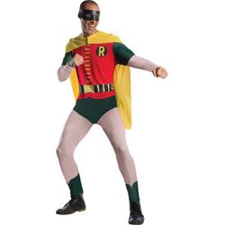   - Batman & Robin Kostuum - 1966 Robin Kostuum Man - rood,geel,groen - Medium / Large - Carnavalskleding - Verkleedkleding