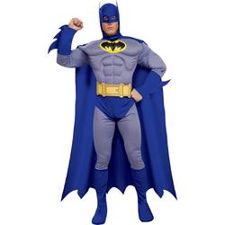   - Batman & Robin Kostuum - Muscle Chest Batman Mostuum Kostuum - blauw,geel,grijs - Large - Carnavalskleding - Verkleedkleding