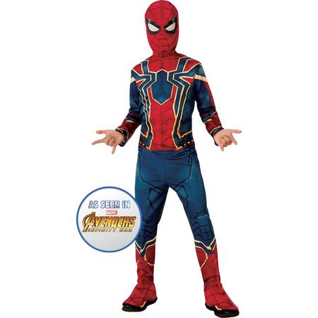 Rubies - Spiderman Kostuum - Iron Spider Kostuum Kind - blauw,rood - Maat 116 - Carnavalskleding - Verkleedkleding