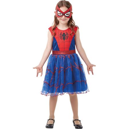 Rubies - Spiderman Kostuum - Spider Girl Tutu Kostuum Meisje - blauw,rood - Maat 104 - Carnavalskleding - Verkleedkleding