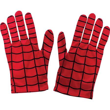 Rubies - Spiderman Kostuum - Spiderman Handschoenen - rood,zwart - One Size - Carnavalskleding - Verkleedkleding