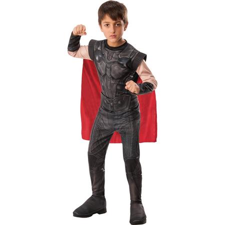Rubies - Strijder (Oudheid) Kostuum - Thor Kostuum Jongen - rood,bruin,zwart - Maat 116 - Carnavalskleding - Verkleedkleding