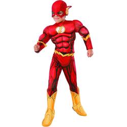   - The Flash Kostuum - Flash Kostuum Jongen - rood,goud - Maat 116 - Carnavalskleding - Verkleedkleding