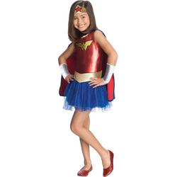   - Wonderwoman Kostuum - Wonder Woman Kostuum Meisje - blauw,rood,goud - Maat 104 - Carnavalskleding - Verkleedkleding