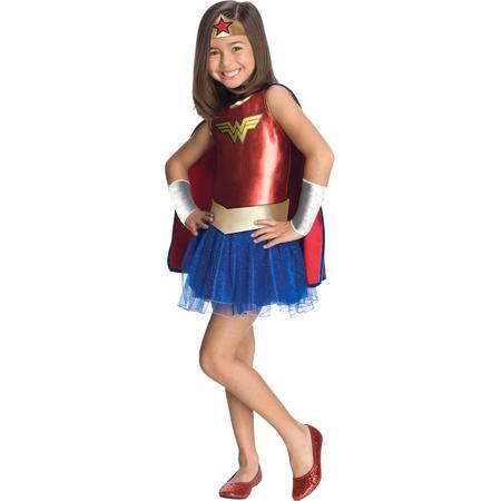 Rubies - Wonderwoman Kostuum - Wonder Woman Kostuum Meisje - blauw,rood,goud - Maat 104 - Carnavalskleding - Verkleedkleding
