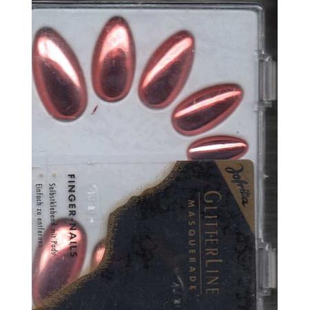 Rubies - metallic nagels - roze 10 stuks