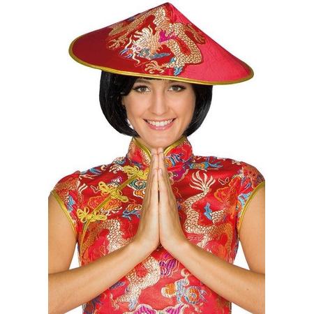 Rubies Chinese Hoed Unisex Polyester Rood