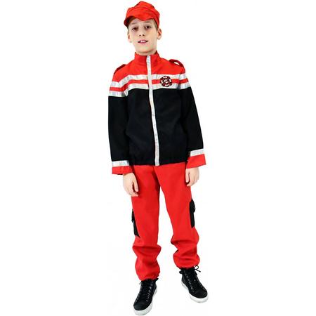 Rubies Kostuum Brandweer Jongens Rood Maat 104