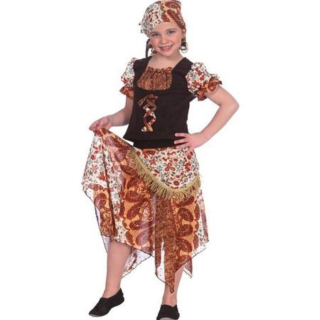 Rubies Kostuum Zigeuner Zwart/bordeaux Meisjes Maat 164