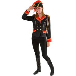   Officier Kostuum Dames Zwart/rood Maat 44