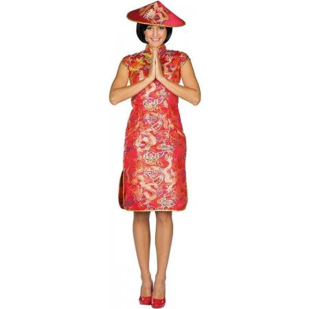 Rubies Verkleedjurk Azië Dames Polyester Rood/goud Maat 40
