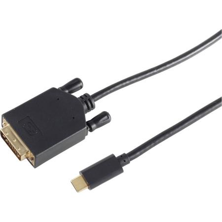 S-Conn 10-58025 video kabel adapter 1 m DVI-D USB C Zwart