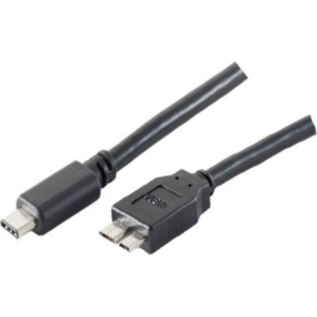 S-Conn 77142-1.0 USB-kabel 1 m 3.2 Gen 2 (3.1 Gen 2) USB C Micro-USB B Zwart