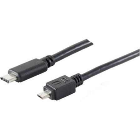S-Conn 77145-1.0 USB-kabel 1 m 2.0/3.2 Gen 1 (3.1 Gen 1) USB C Micro-USB B Zwart