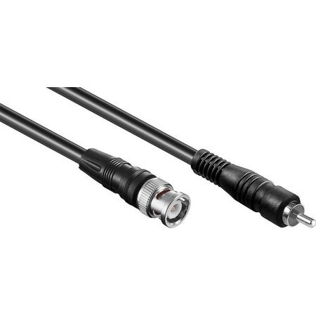 S-Impuls BNC (m) - Tulp RCA (m) kabel - RG59 - 75 Ohm / zwart - 2 meter