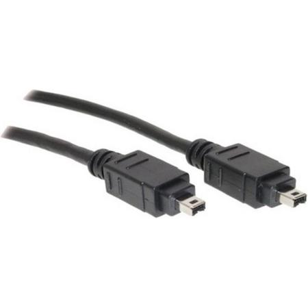 S-Impuls FireWire 400 kabel met 4-pins - 4-pins connectoren / zwart - 3 meter