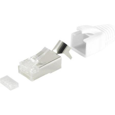 S-Impuls RJ45 krimpconnectoren voor F/UTP / S/FTP CAT6/6a/7/7a/8.1 netwerkkabel - 20 stuks / wit