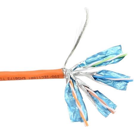 S-Impuls S/FTP CAT7 10 Gigabit netwerkkabel met vaste aders - LSZH / oranje - 50 meter