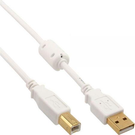 S-Impuls USB naar USB-B kabel - USB2.0 - tot 2A / wit - 1,8 meter