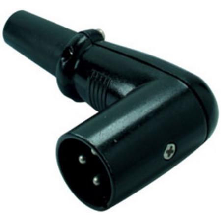 S-Impuls XLR 3-pins connector (m) haaks / rubberen trekontlasting - zwart