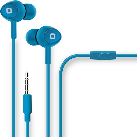 SBS Earphone with answer/ end button tube paper packaging blue color
