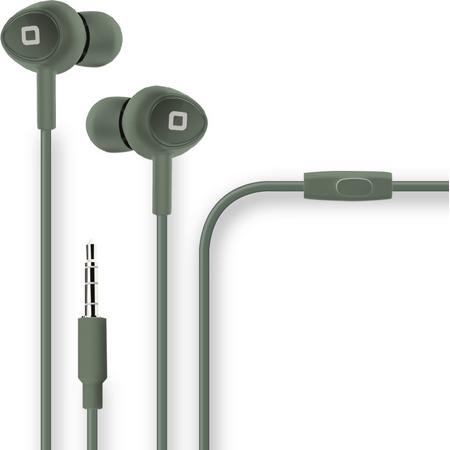 SBS Earphone with answer/ end button tube paper packaging military green