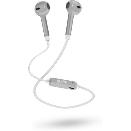 SBS Earphones with neck lace Bluetooth 4.2 with answer/end button and volume control White color