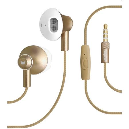 SBS Smart Ladies wired metal earphones gold color