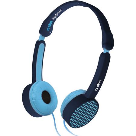 SBS Stereo headphone with microphone and answer/end button volume limitation 85dB blue color