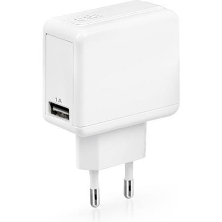 SBS Travel charger 1000 mAh with USB port white color