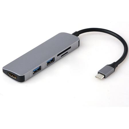 SBVR 5 in 1 Aluminium Type C Hub - 1x HDMI / 2x USB 3.0 / 1x SD TF Cardreader