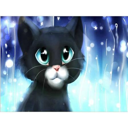 Diamond Painting - Schattige kitten - 30x40 cm - Volledige bedekking - FULL - Vierkanten steentjes - SEOS Shop ®