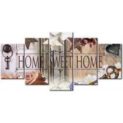Home Sweet Home - Diamond Painting - 5 Luik - FULL - Hout Look