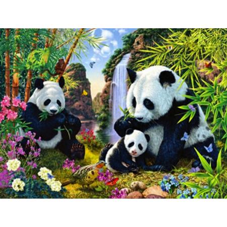 Diamond Painting - Pandas eten bamboe - FULL -  40x30 cm - SEOS Shop