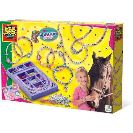 SES - Ik hou van paarden - Sieraden studio - paarden bedels en letterkralen - elastisch koord en waxkoord - complete set met handige naald