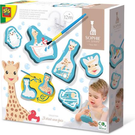 SES - Sophie la girafe - Kleuren met water in bad - veilige kwast - figuren worden zichtbaar in water - herbruikbaar