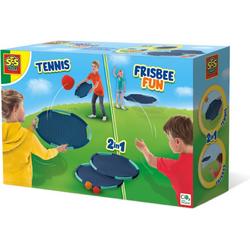   - Tennis en Frisbee fun - 2 in 1 - twee extra grote tennis frisbees - compact mee te nemen - met 2 water splash ballen