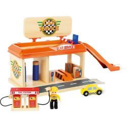 Houten autobaan - Auto garage met tankstation - Universeel - houten speelgoed vanaf 3 jaar