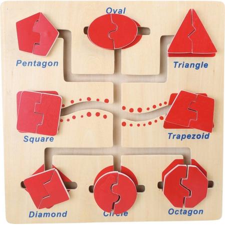 Houten puzzel vormen - motoriek trainer - Kinderpuzzel 3 jaar