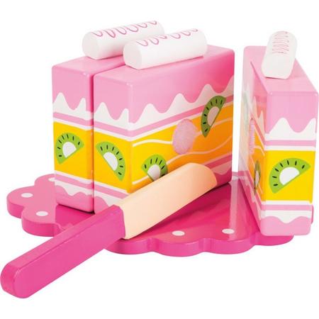 Houten speelgoed eten en drinken - Cake speelset - FSC - 5 delig - Houten speelgoed vanaf 3 jaar